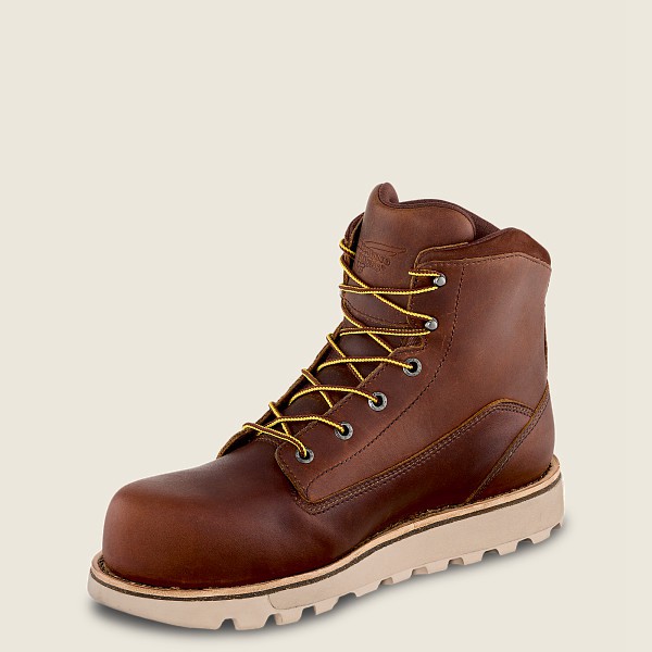 Mens Red Wing Traction Tred Lite - 6-inch Waterproof Toe - Safety Boots Brown - YML326785